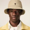 Beige Cotton Ami De Coeur Bucket Hat