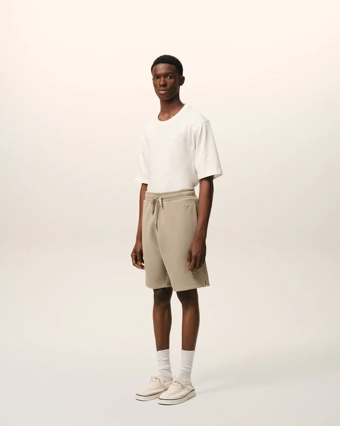 Beige Cotton Ami De Coeur Short Beige Cotton Ami De Coeur Short