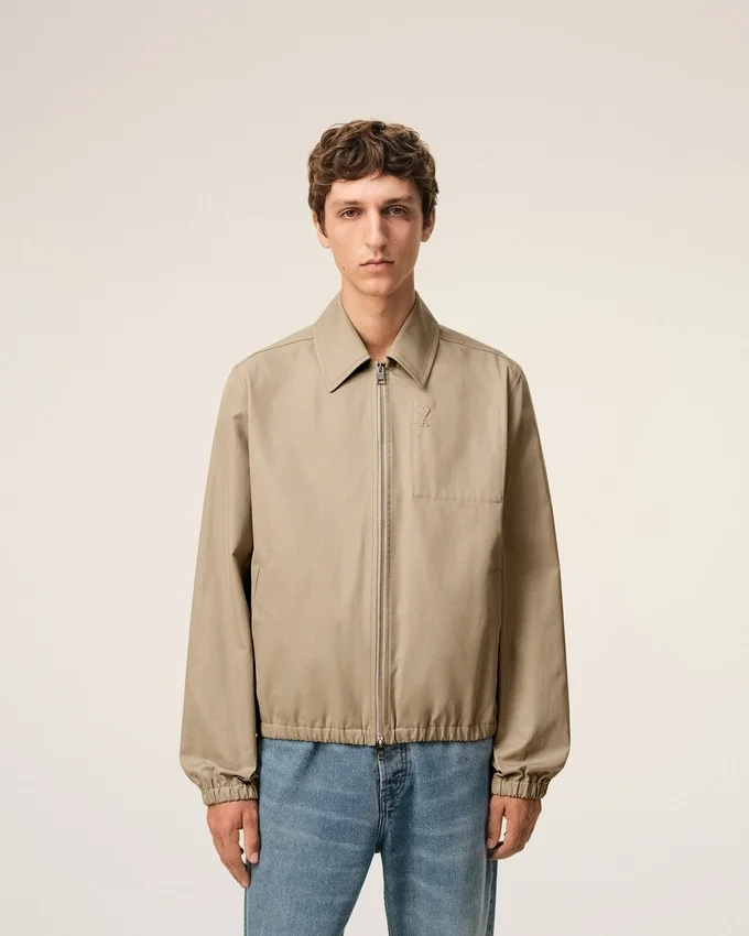 Beige Cotton Ami De CœUr Zipped Jacket Beige Cotton Ami De CœUr Zipped Jacket