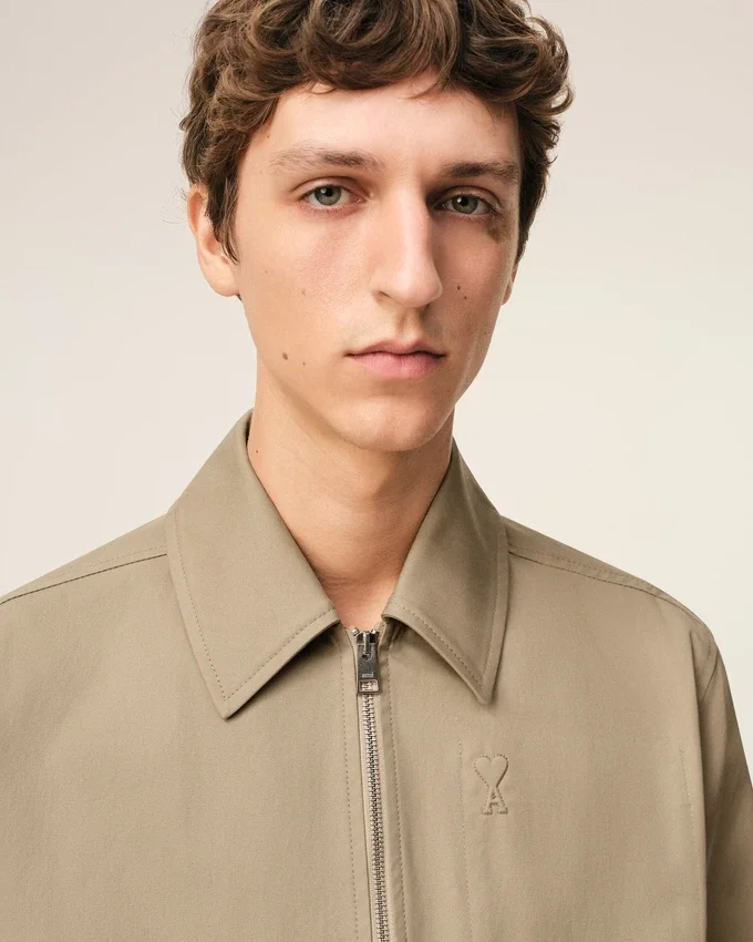 Beige Cotton Ami De CœUr Zipped Jacket Beige Cotton Ami De CœUr Zipped Jacket