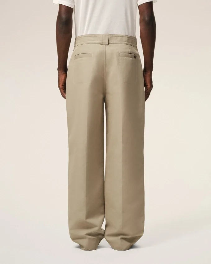 Beige Cotton Baggy Trousers Beige Cotton Baggy Trousers