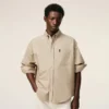 Beige Cotton Boxy Embroidered Ami De Coeur Shirt