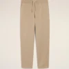 Beige Cotton Elasticated Waist Trousers