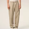 Beige Cotton Elasticated Waist Trousers