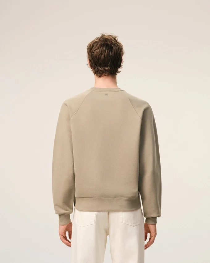 Beige Cotton Embossed Ami De Coeur Sweatshirt Beige Cotton Embossed Ami De Coeur Sweatshirt