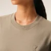 Beige Cotton Embossed Ami De Coeur T-Shirt