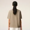 Beige Cotton Embossed Ami De Coeur T-Shirt