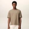 Beige Cotton Embossed Ami De Coeur T-Shirt