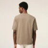 Beige Cotton Embossed Ami De Coeur T-Shirt