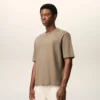 Beige Cotton Embossed Ami De Coeur T-Shirt