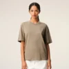 Beige Cotton Embossed Ami De Coeur T-Shirt