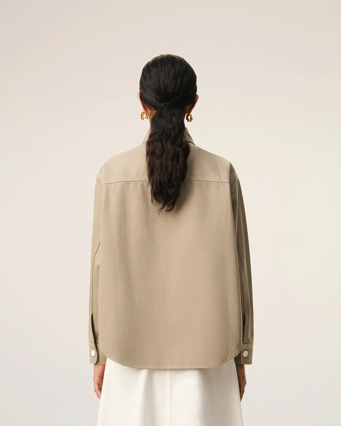 Beige Cotton Knitted Ami De Coeur Overshirt Beige Cotton Knitted Ami De Coeur Overshirt