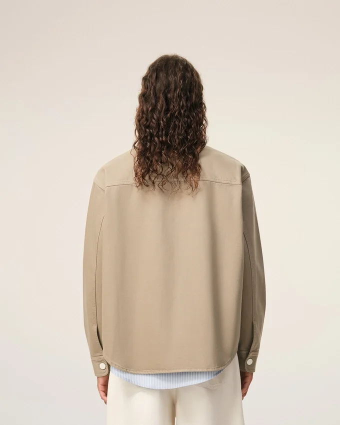 Beige Cotton Knitted Ami De Coeur Overshirt Beige Cotton Knitted Ami De Coeur Overshirt