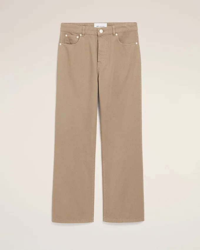 Beige Cotton Large Fit Jeans Beige Cotton Large Fit Jeans