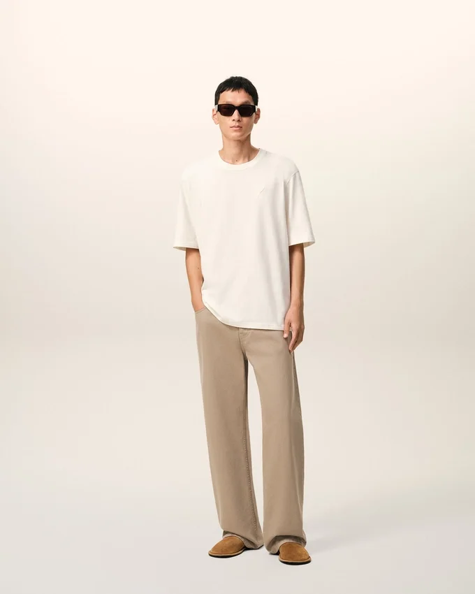 Beige Cotton Large Fit Jeans Beige Cotton Large Fit Jeans