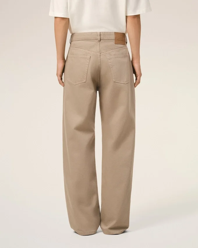 Beige Cotton Large Fit Jeans Beige Cotton Large Fit Jeans
