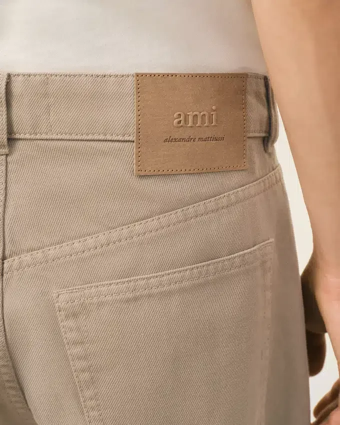 Beige Cotton Large Fit Jeans Beige Cotton Large Fit Jeans