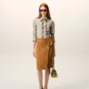 Beige Cotton Long Sleeve Ruffled Adjusted Shirt