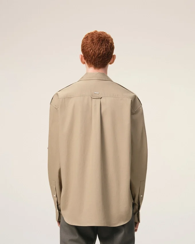 Beige Cotton Saharienne Shirt Beige Cotton Saharienne Shirt