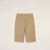 Beige Cotton Worker Bermuda Shorts Beige Cotton Worker Bermuda Shorts