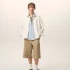 Beige Cotton Worker Bermuda Shorts Beige Cotton Worker Bermuda Shorts