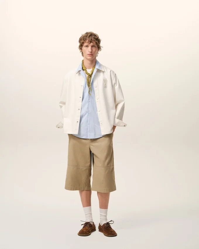 Beige Cotton Worker Bermuda Shorts Beige Cotton Worker Bermuda Shorts
