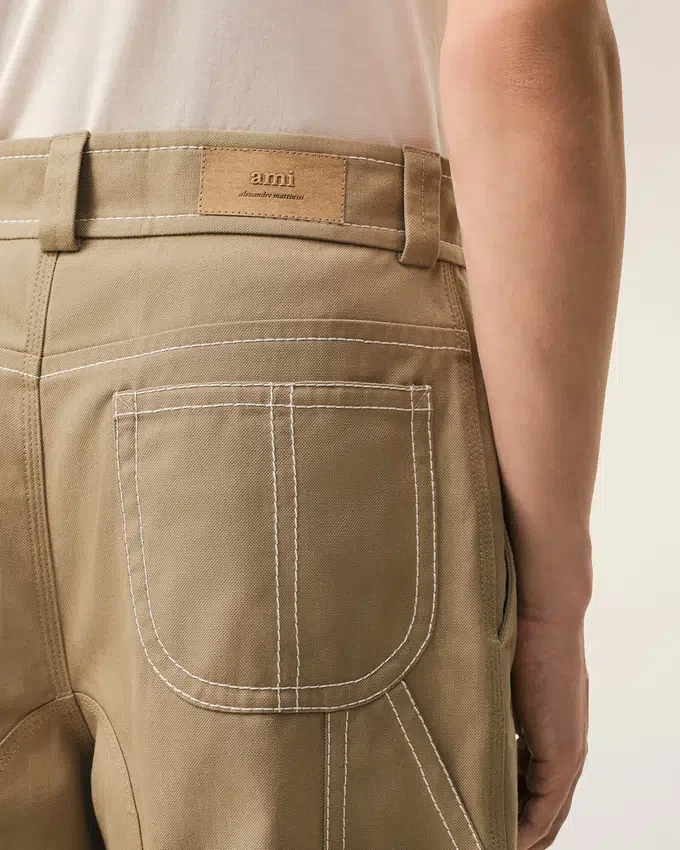 Beige Cotton Worker Bermuda Shorts Beige Cotton Worker Bermuda Shorts