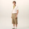 Beige Cotton Worker Bermuda Shorts Beige Cotton Worker Bermuda Shorts