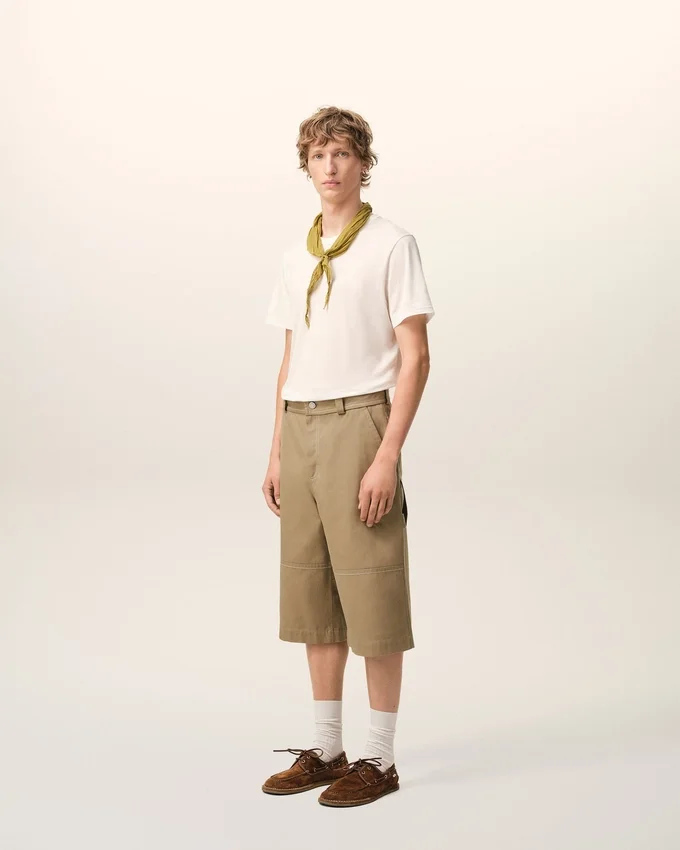 Beige Cotton Worker Bermuda Shorts Beige Cotton Worker Bermuda Shorts