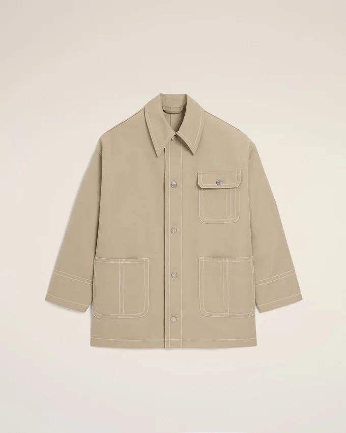 Beige Cotton Worker Jacket Beige Cotton Worker Jacket