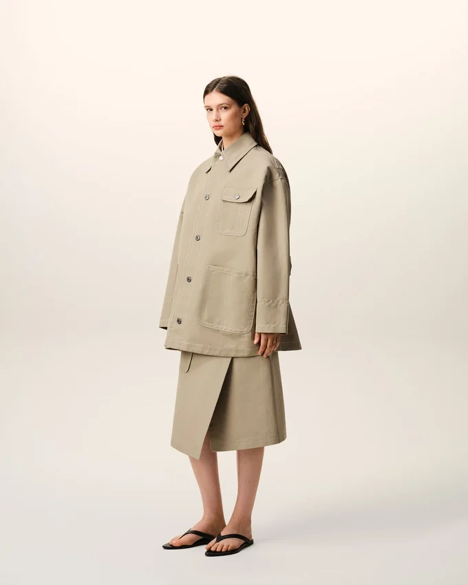 Beige Cotton Worker Jacket Beige Cotton Worker Jacket