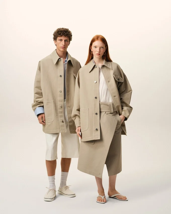 Beige Cotton Worker Jacket Beige Cotton Worker Jacket