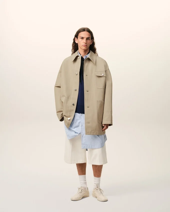 Beige Cotton Worker Jacket Beige Cotton Worker Jacket