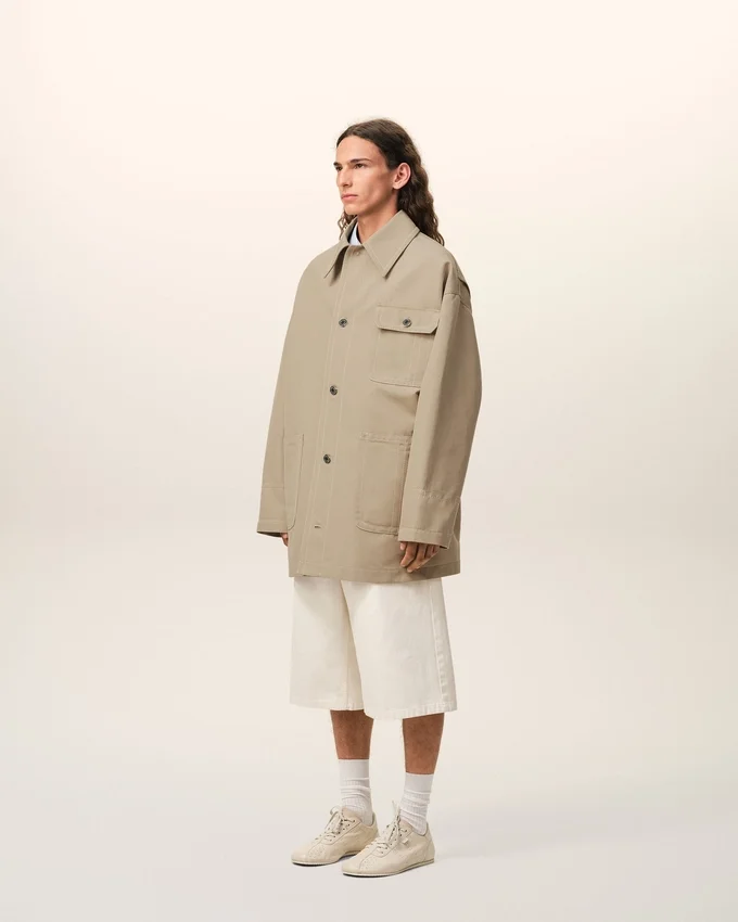 Beige Cotton Worker Jacket Beige Cotton Worker Jacket