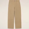 Beige Cotton Worker Trousers