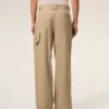 Beige Cotton Worker Trousers