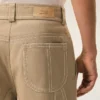 Beige Cotton Worker Trousers