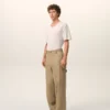 Beige Cotton Worker Trousers