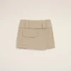 Beige Cotton Wrap Mini Skirt Beige Cotton Wrap Mini Skirt
