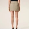 Beige Cotton Wrap Mini Skirt Beige Cotton Wrap Mini Skirt