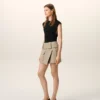 Beige Cotton Wrap Mini Skirt Beige Cotton Wrap Mini Skirt
