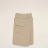 Beige Cotton Wrap Skirt