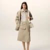 Beige Cotton Wrap Skirt