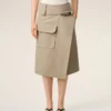 Beige Cotton Wrap Skirt