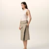 Beige Cotton Wrap Skirt
