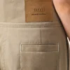 Beige Cotton Wrapped Belted Trousers