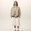 Beige Cotton Zipped Jacket Beige Cotton Zipped Jacket