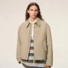 Beige Cotton Zipped Jacket Beige Cotton Zipped Jacket