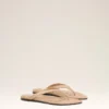 Beige Lamb Leather Pointed Toe Flip Flops