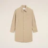 Beige New Wool Ami De Coeur Wide Shirt Dress Beige New Wool Ami De Coeur Wide Shirt Dress
